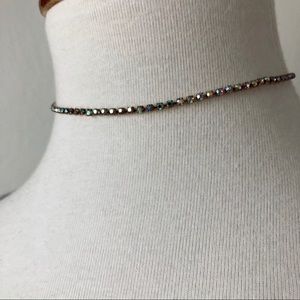 Golden Dainty Gems Thin Choker Necklace